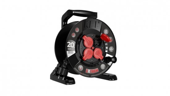 Przedłużacz bębnowy EXTREME LINE 4 gniazda z/u IP44 16A H05RR-F 3x1,5 20m czarny W-100024