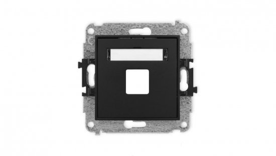 ICON Mechanizm gniazda multimedialnego pojednczego bez modułu (standard Keystone) czarny mat 12IGM-1P