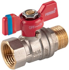 Kurek kulowy nakrętno-wkrętny z motylkiem, 3/4 , F-Comfort KFCM21