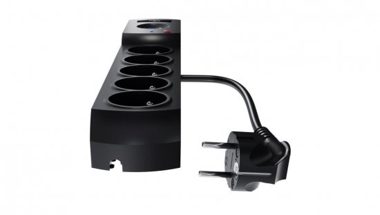 Przedłużacz przeciwprzepięciowy professional 5 gniazd 2xUSB 5m 10A 230V 2300W czarny W-100045