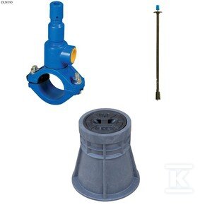 Nawiertka DN110x50 do rur PVC/PE, PN10, do wody, GJL + obudowa sztywna + skrzynka PEHD ZESTAW DLW393