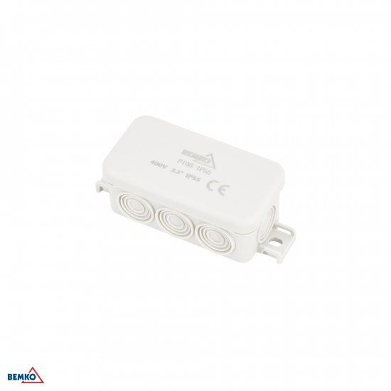 PUSZKA INSTALACYJNA NATYNKOWA 85x45x37MM IP55 8P JASNOSZARA