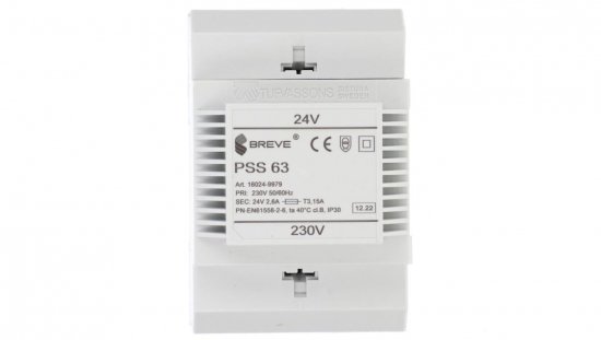 Transformator 1-fazowy modułowy PSS 63VA 230/24V 16024-9979