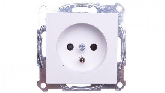 Merten System M Gniazdo pojedyncze z/u 16A IP20 z przesłonami białe MTN2500-0325