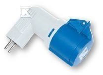 Adapter z wejściem wtyczka uni-schuko 16A/3P/230V wyjście gniazdo CEE 16A 230V IP44