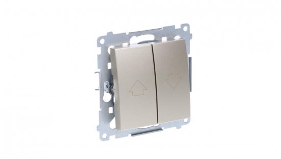 Simon 54 Przycisk żaluzjowy z blokadą elektryczną, szybkozłącza, złoty mat DZP1.01/44
