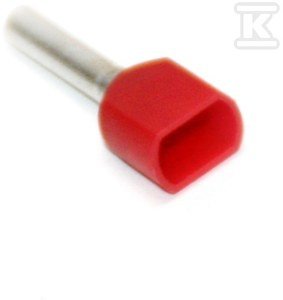 Końcówka kablowa tulejkowa podwójna, izolacja kolor czerwony, przekrój 1mm2, długość 8mm, OPK=100szt. ,0-8CR DUID-2X1