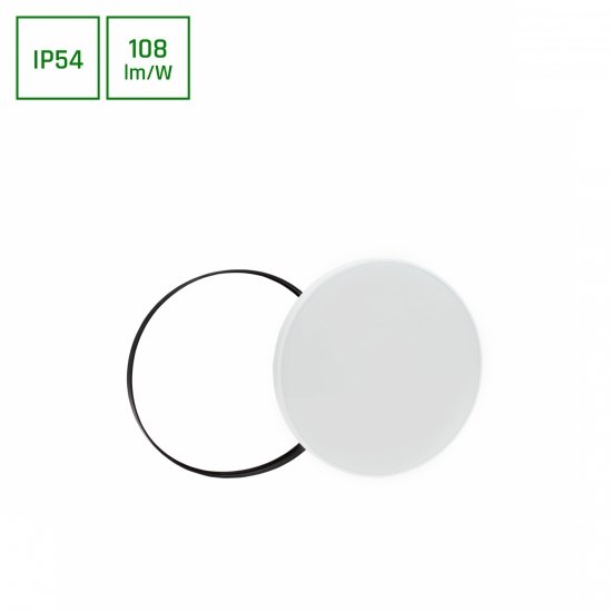 NYMPHEA BLACK &amp; WHITE RINGS 32W CW 230V 115st IP54 FI380x55 BIAŁY/CZARNY OKRĄGŁA CZUJNIK