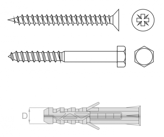 Kołek rozporowy 10mm 6mm 60mm KR10/6x60 650639 /100szt./