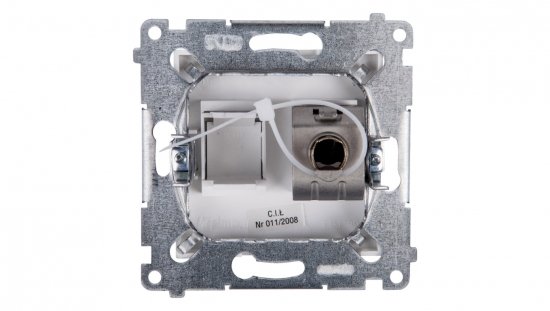 Simon 54 Gniazdo komputerowe pojedyncze RJ45 kat.6 ekranowane z przesłoną białe D61E.01/11