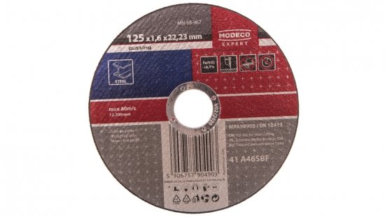 ŚCIERNICA DO CIĘCIA STALI 125X1.6X22,23 MM PLASKA MN-68-967