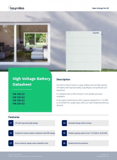 HOYMILES Dodatkowa Bateria HB-3S-G2-Pack-A 3,84 kWh (wysokonapięciowy)