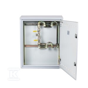 Punkt redukcyjno-pomiarowy na 2 gazomierze G4/G6, w pionie, w skrzynce metalowej 700x850x250 - popielaty 07-10-0011-33