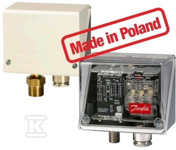Presostat typu KPI35, zakres od -0,2 do 8 bar, mechaniczna różnica załączeń: 0,4 do 1,5 bar, IP 55 G1/4 , Dławnica PG 13,5 060-315766
