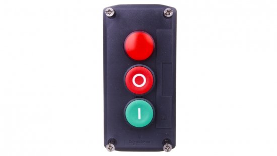 Kaseta sterownicza 3-otworowa I/O   lampka sygnalizacyjna czerwona 24V AC szara IP65 XALD363B