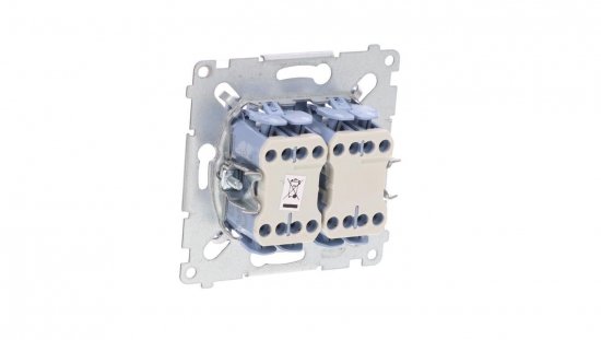 Simon 54 Łącznik krzyżowy podwójny mechanizm 10AX 250V, szybkozłącza, SW7/2XM