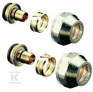 Cofit S złączki skręcane podwójne do rur wielowarstwowych 16x2.0mmxG 3/4 cala NZ niklowane