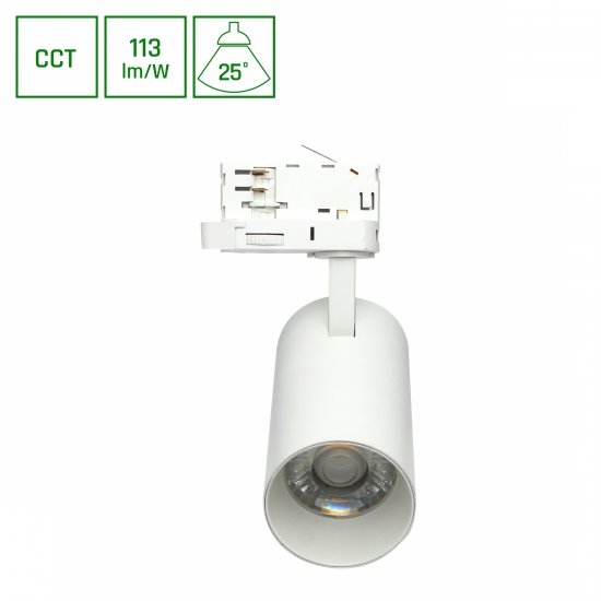 ANDROMEDA PRIME NA SZYNOPRZEWÓD 3F CCT 24W 230V 25st IP20 śr.76x177x228mm BIAŁY SPECTRUM