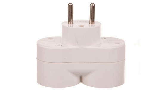 Rozgałęźnik wtyczkowy 2-gniazda z/u biały D.3803