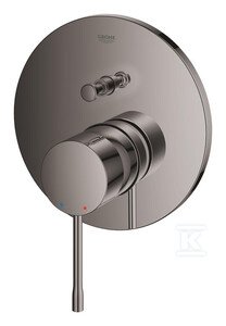 Bateria Essence jednouchwytowa do obsługi dwóch wyjść wody, hard graphite, montaż ścienny podtynkowy, głowica Ceramiczna 46 mm, metalowa rozeta, metalowa dźwignia 24058A01