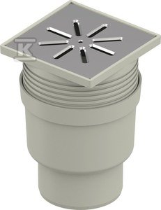 Wpust punktowy/piwniczny/podłogowy Aqua Ambient Standard d110mm, odpływ pionowy, kratka nierdzewna 150x150mm 1136470