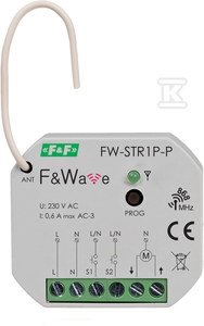 Radiowy sterownik rolet 230V, do montażu podtynkowego, do puszki 60 85÷265V AC/DC, multifunkcyjny. FW-STR1P-P