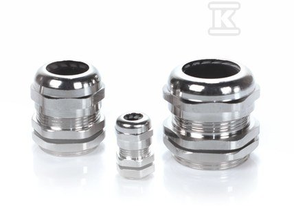 Metalowa dławica kablowa z gwintem metrycznym - mosiądz niklowany -mmG-16 z nakrętką, IP68, dla przewodów o średnicy 4-8mm MMG-16
