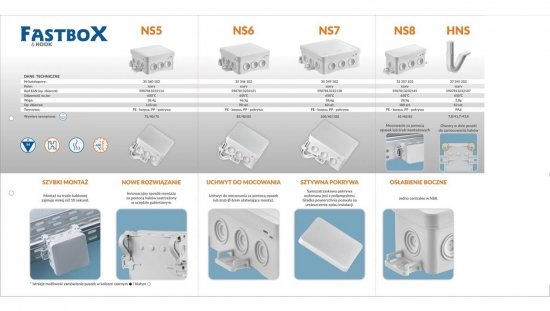 Hak wieszakowy do puszek NS FASTBOXiHOOK HNS 37345202 /10 szt./