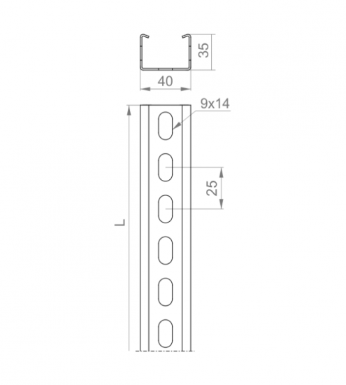 Ceownik wzmocniony CWD40H35/2 610420 /2m/