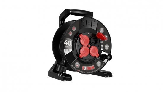 Przedłużacz bębnowy EXTREME LINE 4 gniazda z/u IP44 16A H07BQ-F 3x2,5 40m czarny W-100087