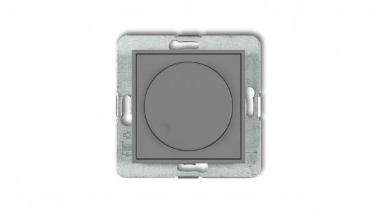 ICON Mechanizm elektronicznego regulatora oświetlenia przyciskowo-obrotowego do lamp LED szary mat 27IRO-2