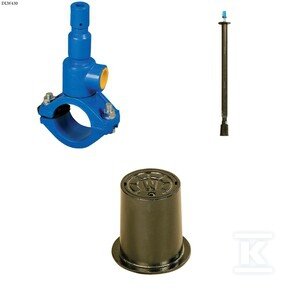 Nawiertka DN160x32 do rur PVC/PE, PN10, GJL + obudowa teleskopowa + skrzynka żeliwna ZESTAW DLW430