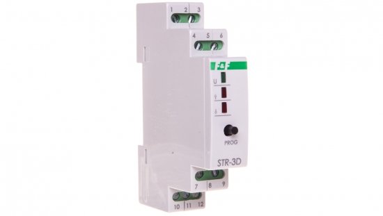 Sterownik rolet do silników 8A 320W 230V AC 1s-15min montaż na szynie DIN STR-3D