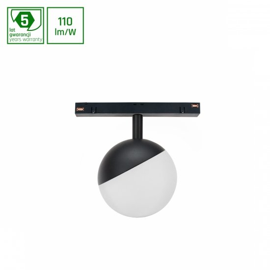SYSTEM SHIFT - GLOBE oprawa kula na szynoprzewód 100x148mm 5W 165st czarna 5 lat gw.