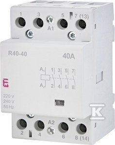 Stycznik modułowy 40A 4 styki zwierne (3 moduły 4biegunowy) R 40-40 230V 002463410