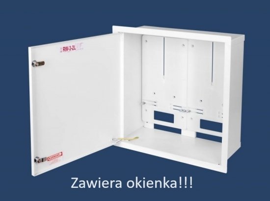 Szafka licznikowa podtynkowa 2-licznikowa 3-fazowe IP30 RW-3-2L Z/O