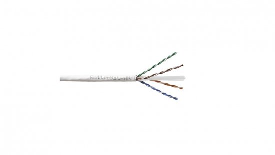 Kabel Emiter Net UTP (U/UTP) kat.6 450MHz drut 4x2x23 AWG LS0H K/EMITERNET-UTP6LSOH /305m/