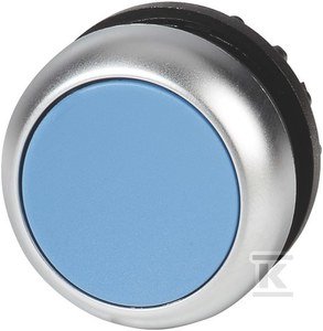 Przycisk z samopowrotem, płaski niebieski DMA037