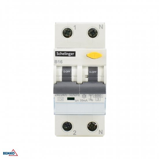 WYŁĄCZNIK RCBO 2P B 16A 30mA TYP A SCHELINGER