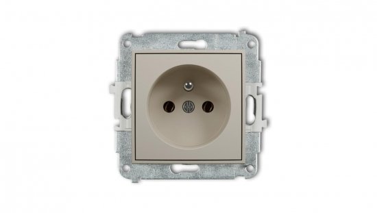 MINI Mechanizm gniazda pojedynczego z uziemieniem 2P+Z (bez przesłon torów prądowych) taupe 60MGP-1z