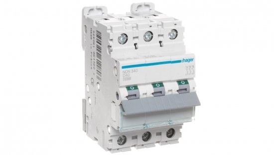 Wyłącznik nadprądowy 3P D 40A 10kA AC MCB NDN340