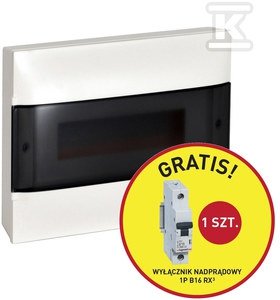 Rozdzielnica natynkowa PRACTIBOX S 1x12 drzwi przezroczyste - promocja B16 gratis