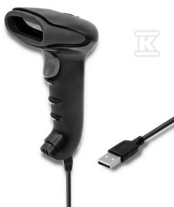 Laserowy czytnik kodów kreskowych 1D, CCD, USB, Czarny, 50866