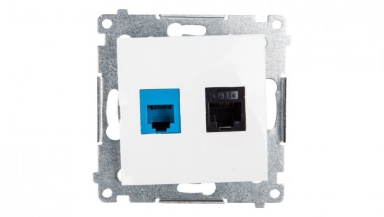 Simon 54 Gniazdo teleinformatyczne RJ45 kat.5e   RJ12 białe D5T.01/11