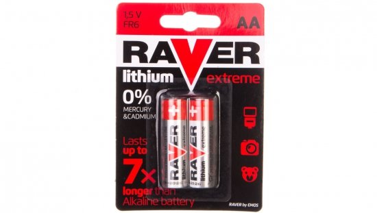 Bateria litowa LR6 / AA 1,5V RAVER EXTREME B7821 /blister 2szt./