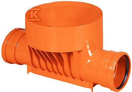Kineta PP 315x110, typ1 przelotowa, do rury wznoszącej korugowanej 315mm oraz rury wlotowej gładkiej 110mm, z uszczelką, kolor pomarańczowy (Diamir 315) 2531110300