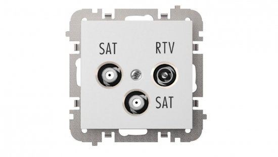 SANTRA gniazdo R-TV-2xSAT końcowe bez ramki podtynkowe biały 4160-10