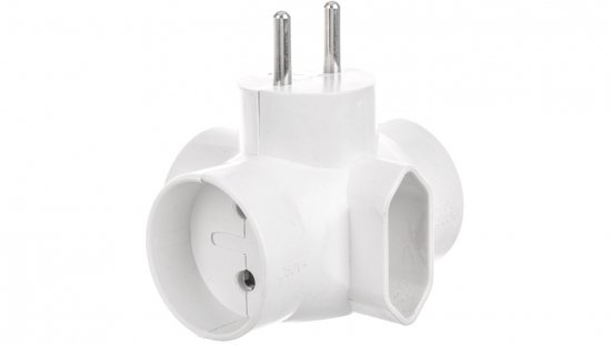 Rozgałeźnik wtyczkowy 3x2P +1xEuro biały R-43