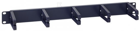 Zewnętrzny uchwyt kablowy 19 1U z 5 uchwytami plastikowymi na listwie z blachy stalowej DCN/P-016D