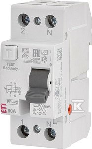 Wyłącznik różnicowoprądowy EFI-P2 A 80/0.5 002061144